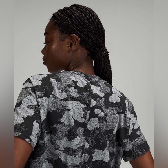 Lululemon All Yours Short Sleeve Training Tee, Heritage speckle camo jacquard. - Picture 3 of 7